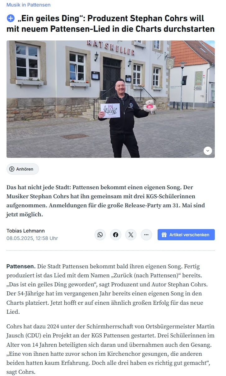 HAZ Artikel Ab in die Charts